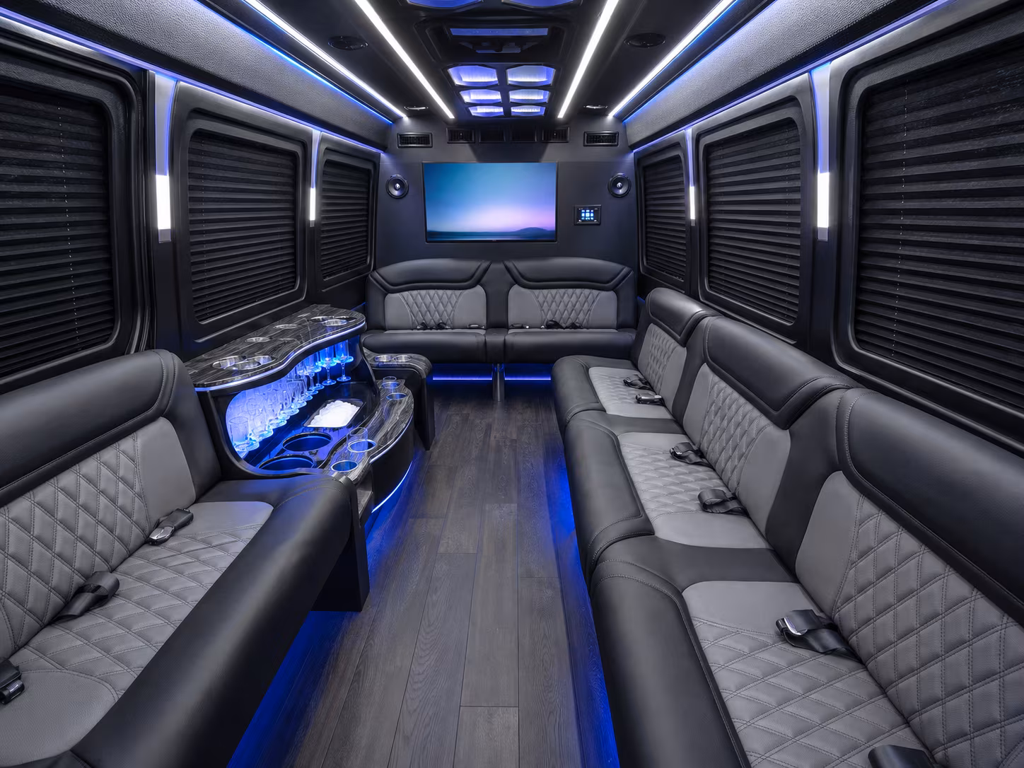 dearborn heights 40 passenger party bus interior